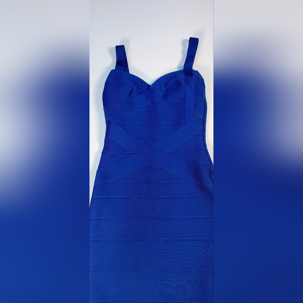 Strapless Bandage Dress in Cobalt Blue